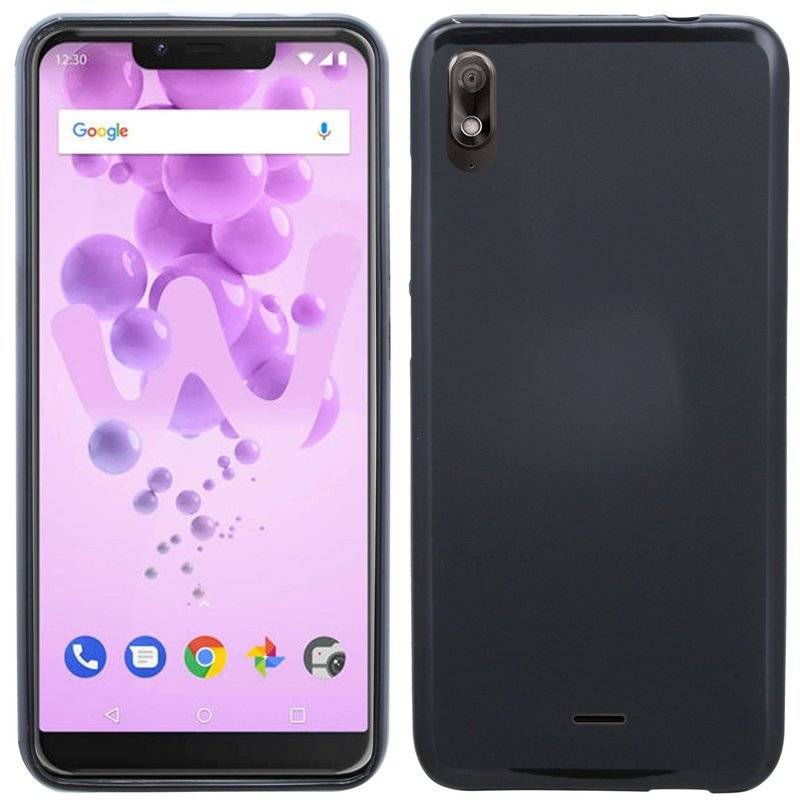 Wiko View 2 Go Silikon Hülle Cover Case Schwarz