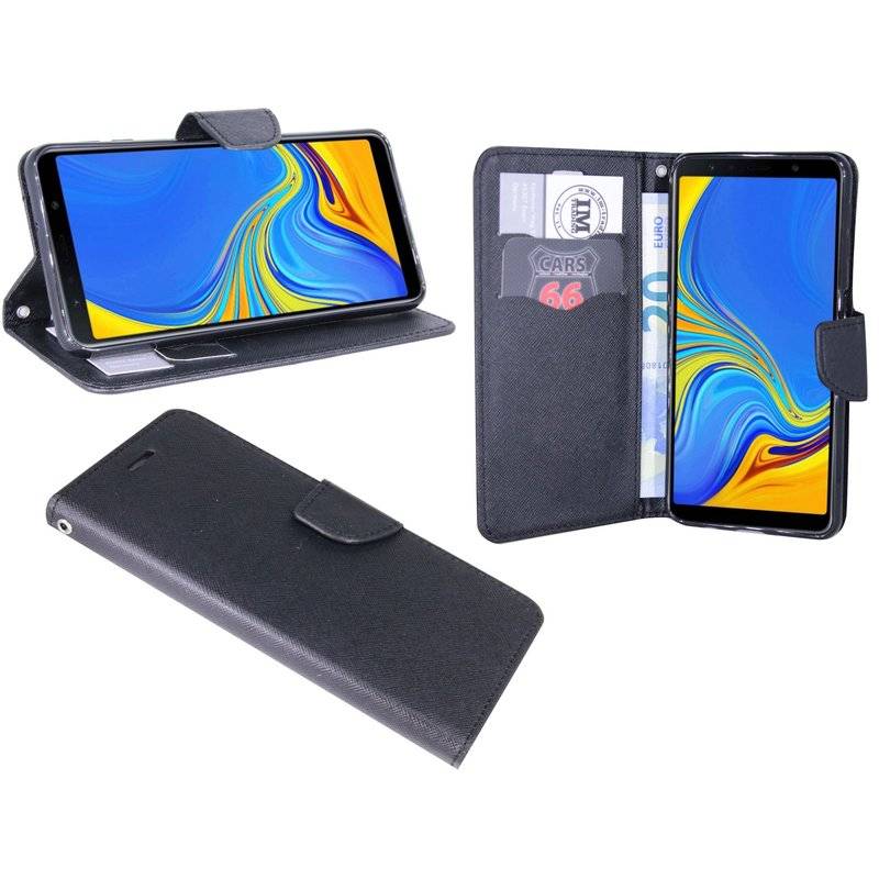 Samsung Galaxy A7 2018 Flip Case Tasche Schutzhülle Schwarz