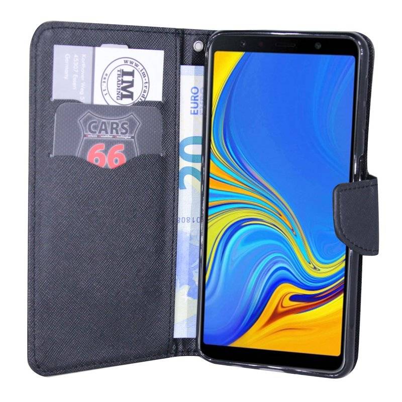 Samsung Galaxy A7 2018 Flip Case Tasche Schutzhülle Schwarz