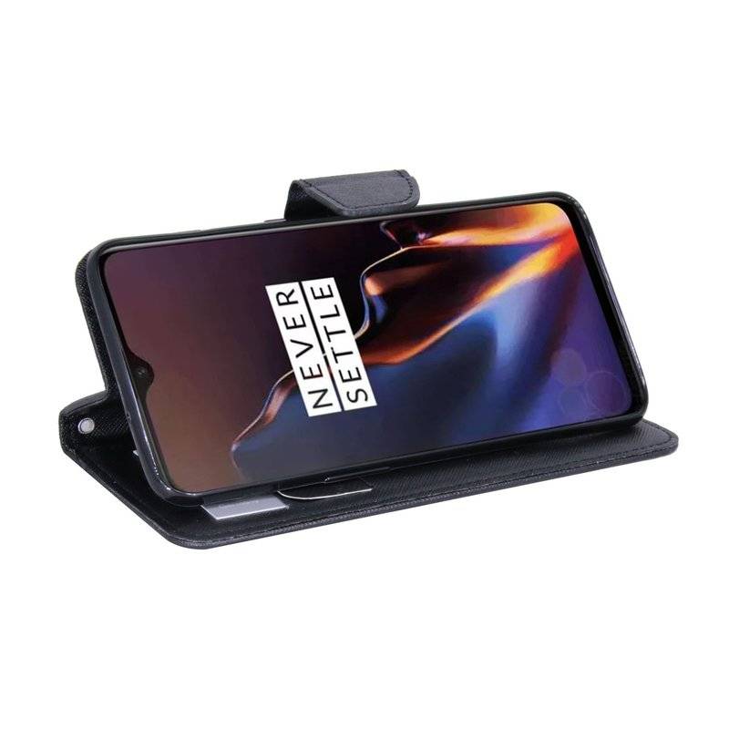 OnePlus 6T Tasche Flip Case Schutzhülle Schwarz