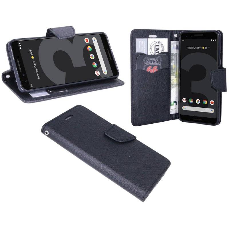 Google Pixel 3 Tasche Flip Case Handy Schutzhülle Schwarz