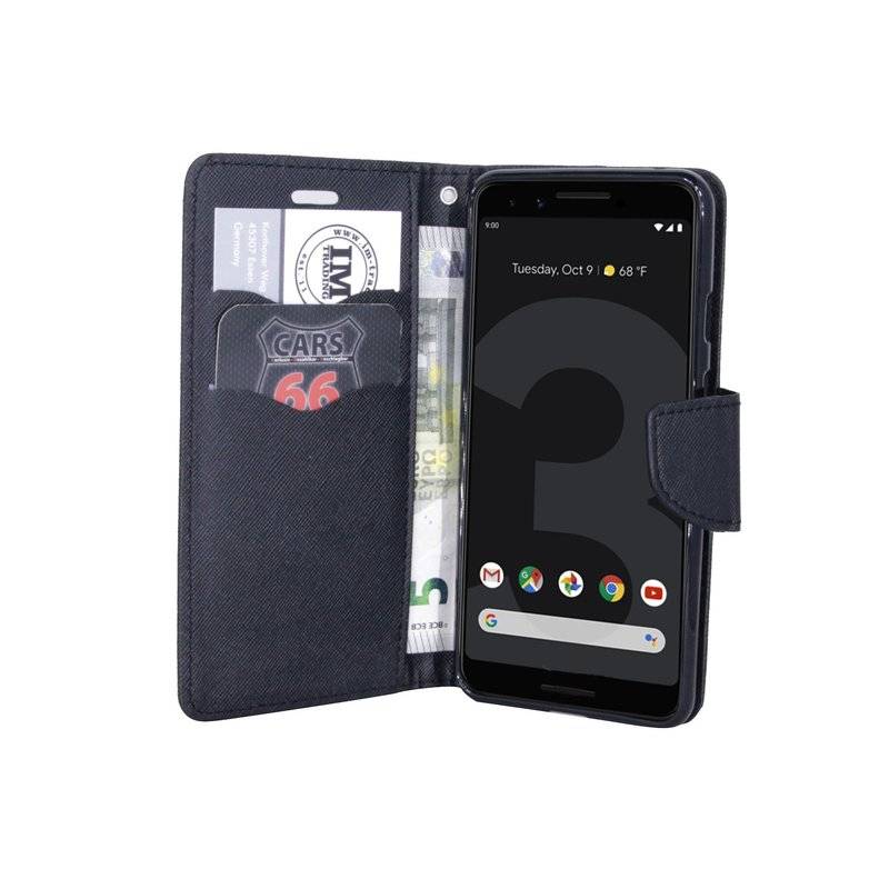 Google Pixel 3 Tasche Flip Case Handy Schutzhülle Schwarz