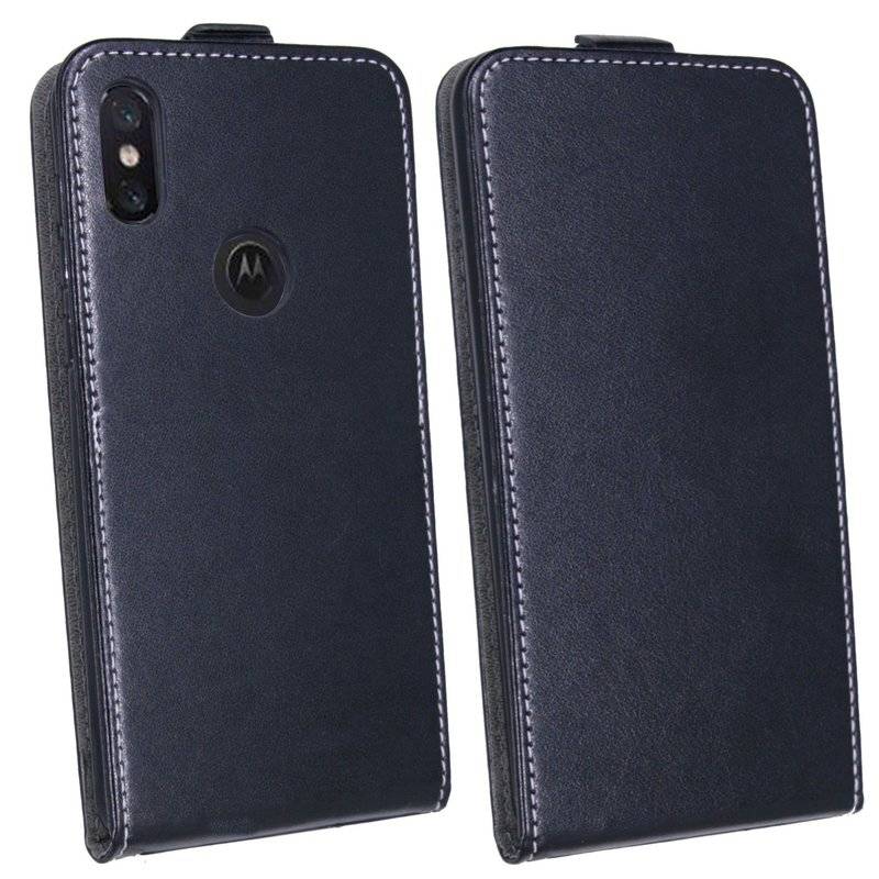 Motorola One Tasche Flip Case Schutzhülle Schwarz