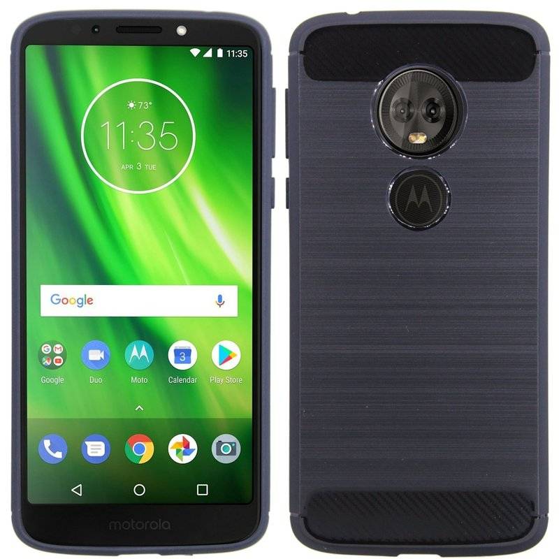 Motorola Moto G6 Play Silikon Hülle Cover Case Bumper Schutz Schwarz