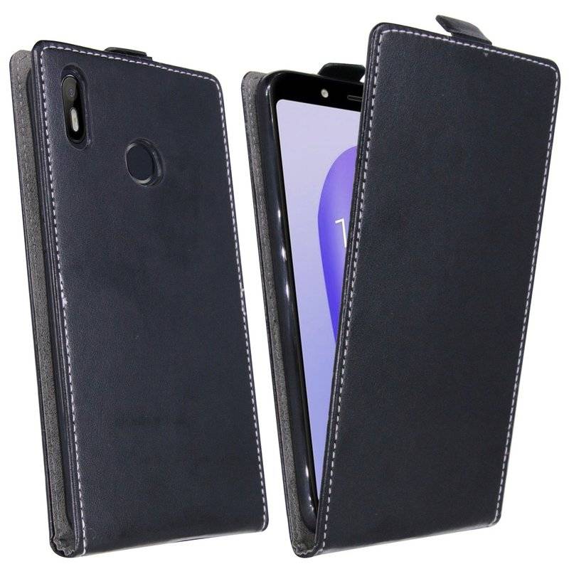 BQ Aquaris C Tasche Flip Case Schutzhülle Schwarz