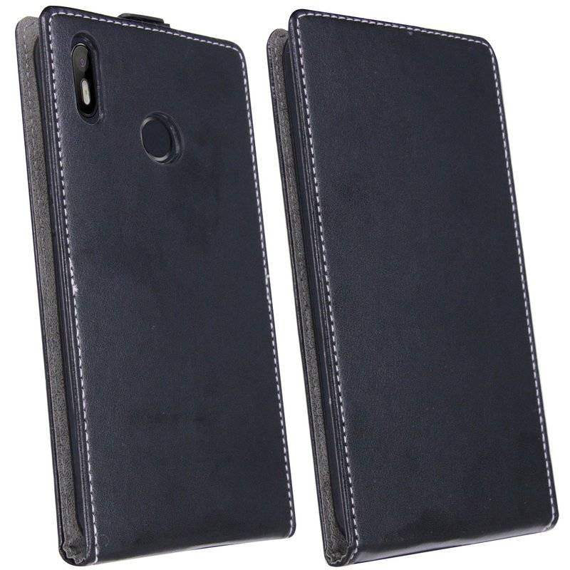 BQ Aquaris C Tasche Flip Case Schutzhülle Schwarz