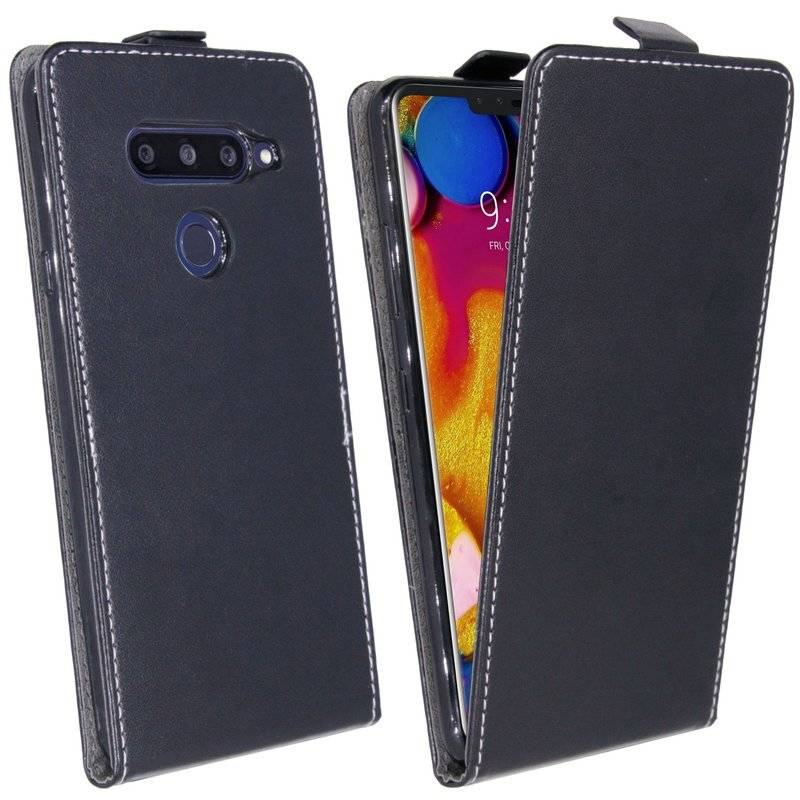 LG V40 ThinQ Tasche Flip Case Handy Schutzhülle Schwarz