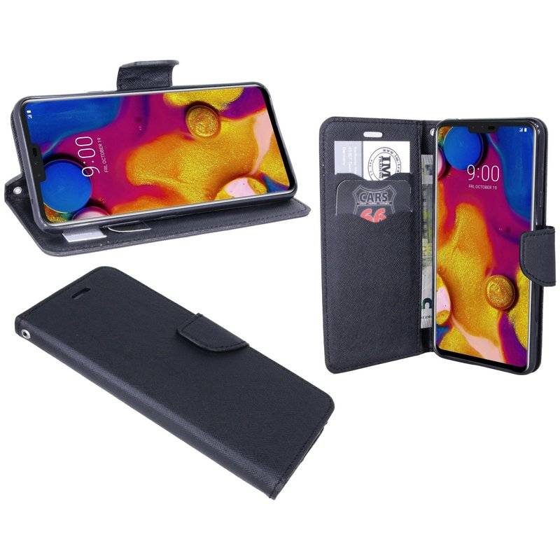 LG V40 ThinQ Tasche Flip Case Schutzhülle Schwarz