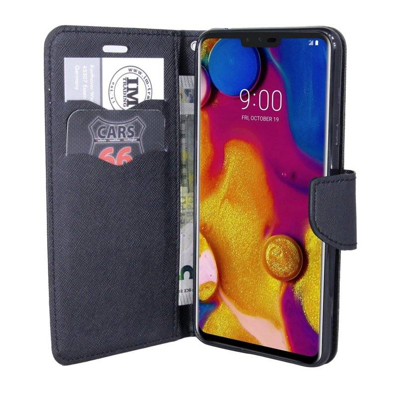 LG V40 ThinQ Tasche Flip Case Schutzhülle Schwarz