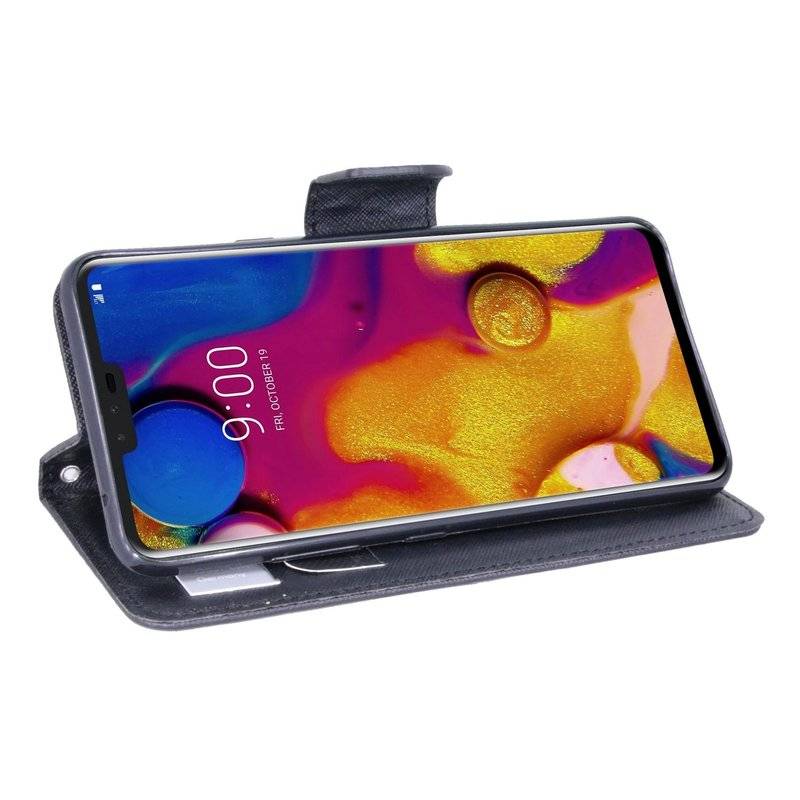 LG V40 ThinQ Tasche Flip Case Schutzhülle Schwarz