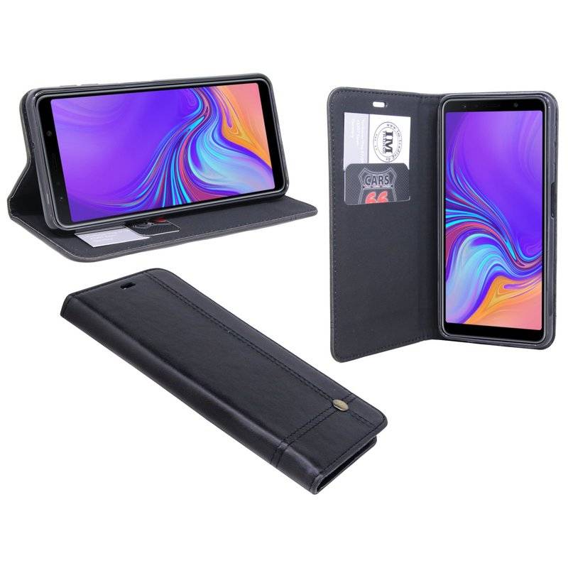 Samsung Galaxy A7 2018 Tasche Flip Case Schutzhülle Schwarz