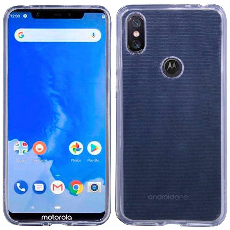 Motorola One Silikon Hülle Schutz Cover Case Transparent
