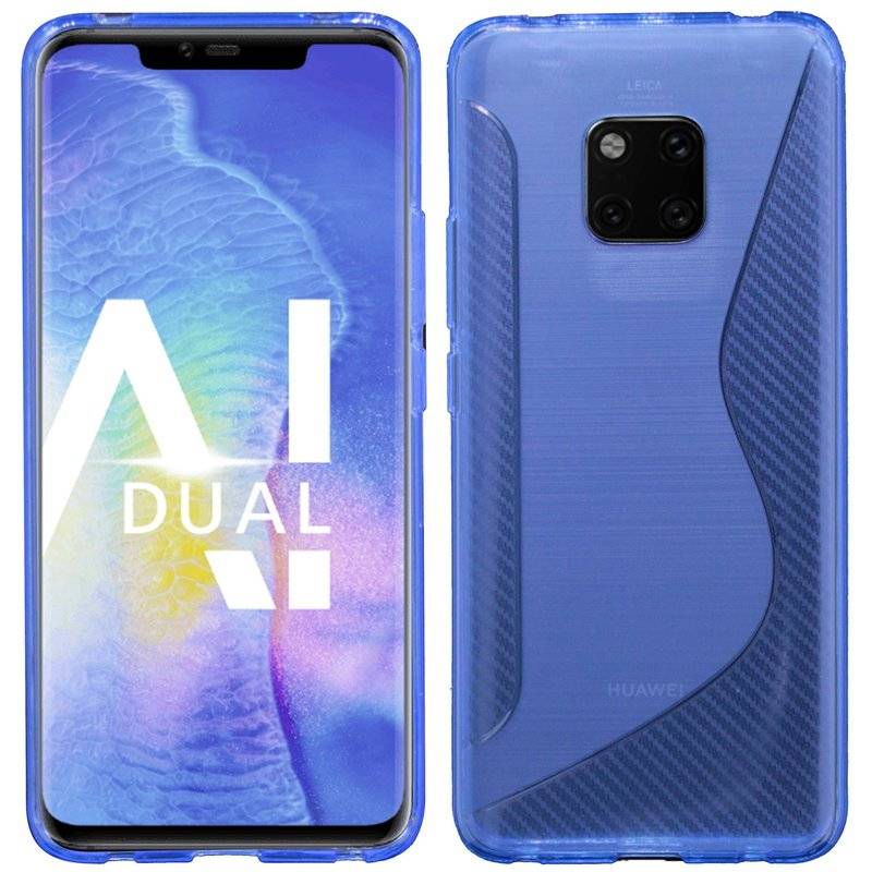 Huawei Mate 20 PRO Silikon Hülle S-Line Cover Case Bumper Blau