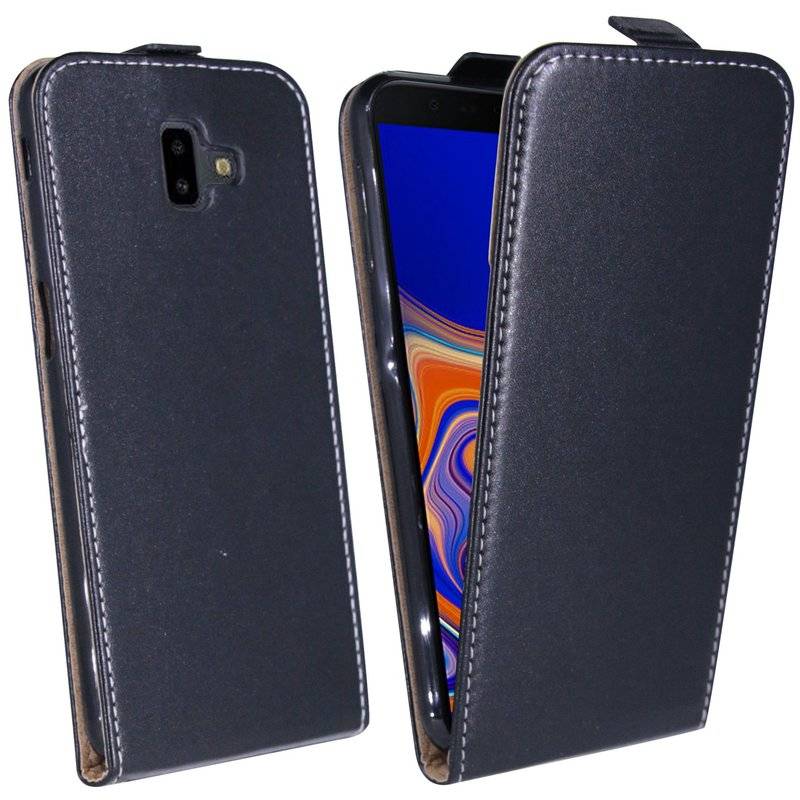 Samsung Galaxy J6+ Plus J610F Tasche Flip Case Handy Hülle Schwarz