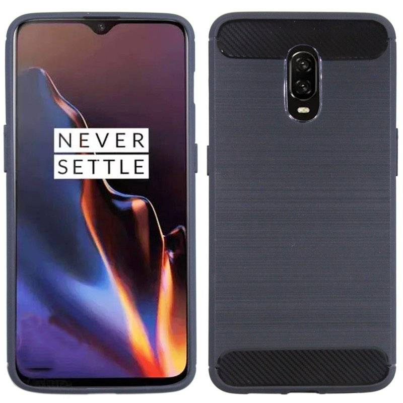 OnePlus 6T Silikon Hülle Cover Case Bumper Schutz Schwarz