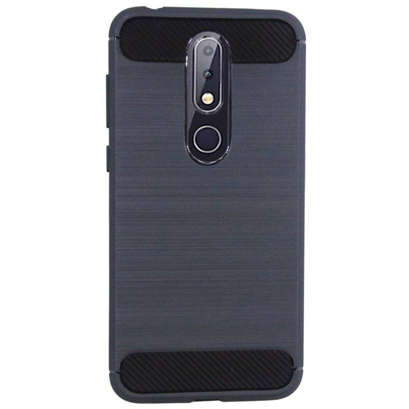 Nokia 6.1 Plus ( 2018 ) Silikon Hülle Cover Case Carbon Schwarz