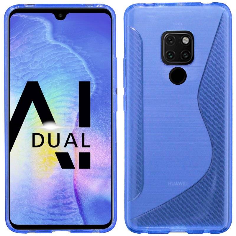 Huawei Mate 20 Silikon Hülle S-Line Cover Case Bumper Blau