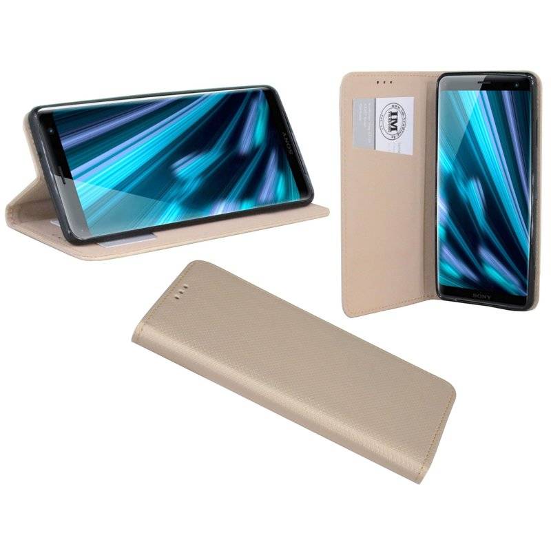 Sony Xperia XZ3 Tasche Hülle Flip Case Smartphone Schutzhülle Gold