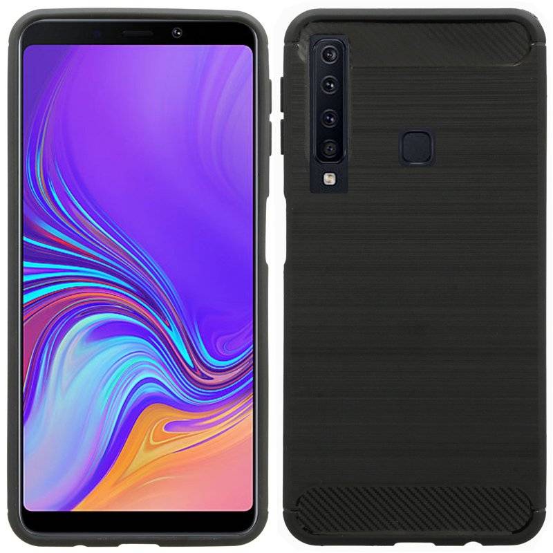 Samsung Galaxy A9 2018 Silikon Hülle Cover Case Bumper Schwarz