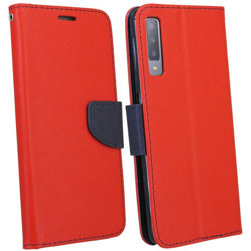 Samsung Galaxy A7 2018 Flip Case Tasche Schutzhülle Rot-Blau