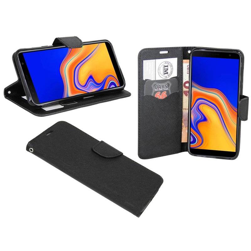 Samsung Galaxy J4+ Plus Flip Case Tasche Schutzhülle Schwarz