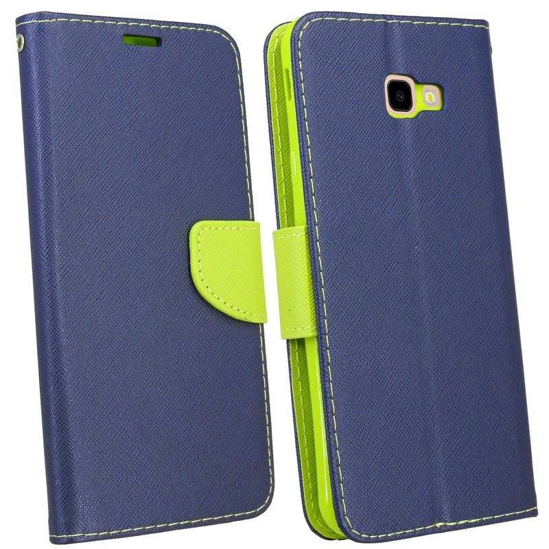 Samsung Galaxy J4+ Plus Flip Case Tasche Schutzhülle Blau-Grün