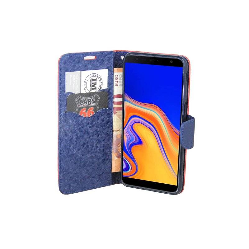 Samsung Galaxy J4+ Plus ( J415F ) Flip Case Tasche Schutzhülle Rot-Blau