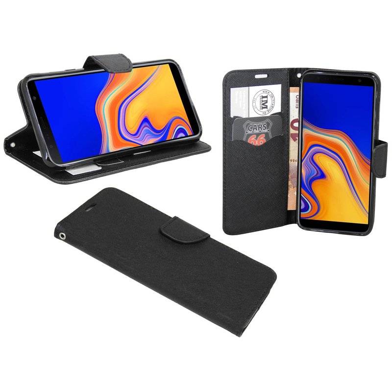 Samsung Galaxy J6+ Plus Flip Case Tasche Schutzhülle Schwarz