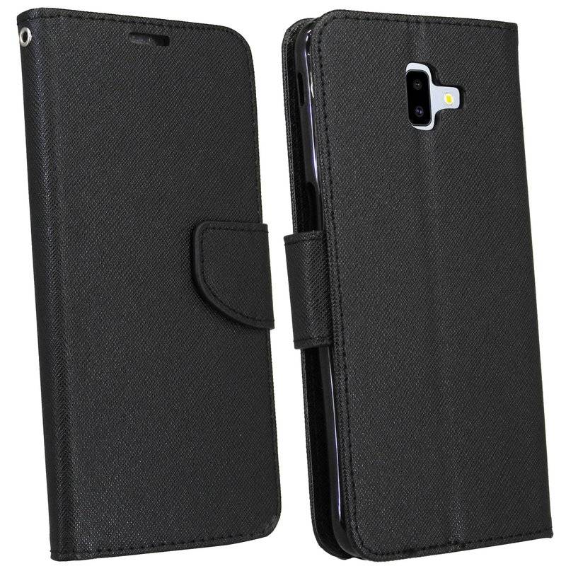 Samsung Galaxy J6+ Plus Flip Case Tasche Schutzhülle Schwarz