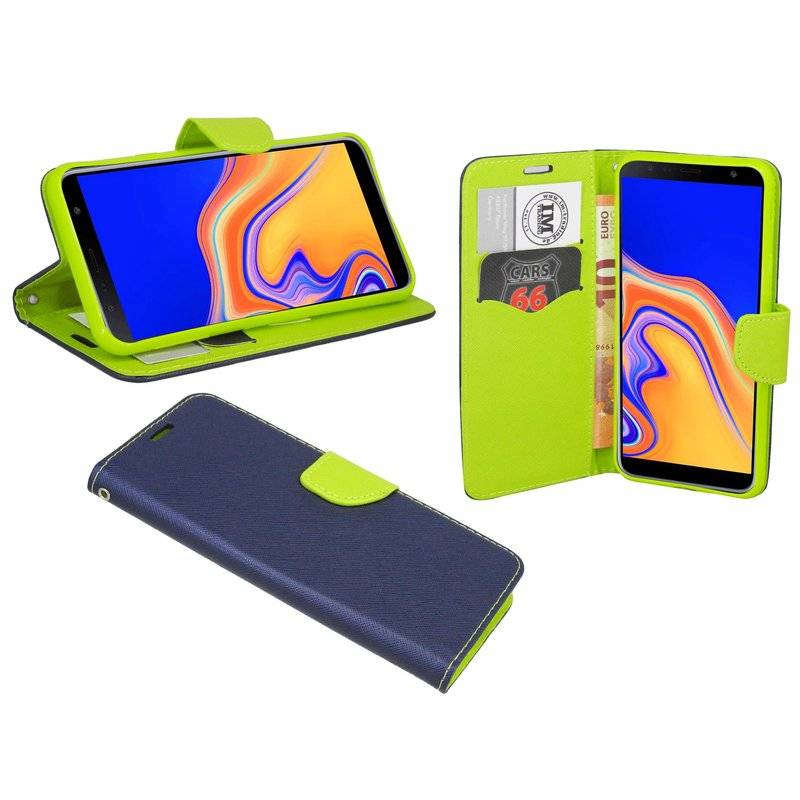 Samsung Galaxy J6+ Plus ( J610F ) Flip Case Tasche Schutzhülle Blau-Grün