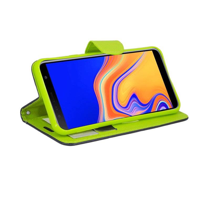 Samsung Galaxy J6+ Plus ( J610F ) Flip Case Tasche Schutzhülle Blau-Grün