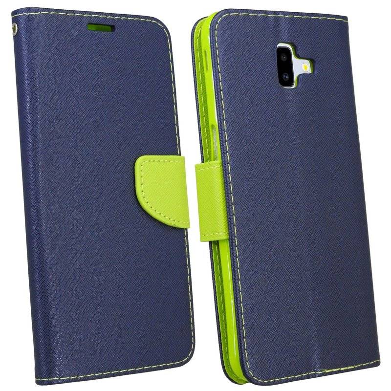 Samsung Galaxy J6+ Plus ( J610F ) Flip Case Tasche Schutzhülle Blau-Grün