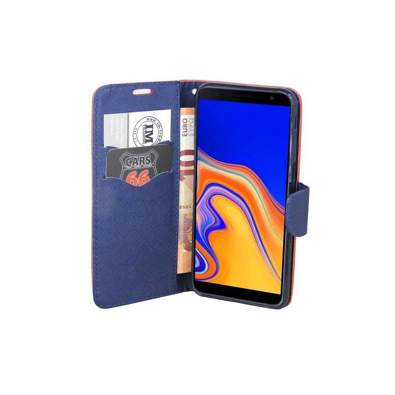 Samsung Galaxy J6+ Plus ( J610F ) Flip Case Tasche Schutzhülle Rot-Blau