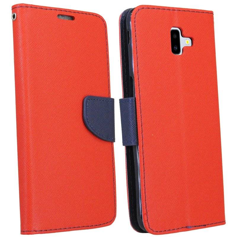 Samsung Galaxy J6+ Plus ( J610F ) Flip Case Tasche Schutzhülle Rot-Blau