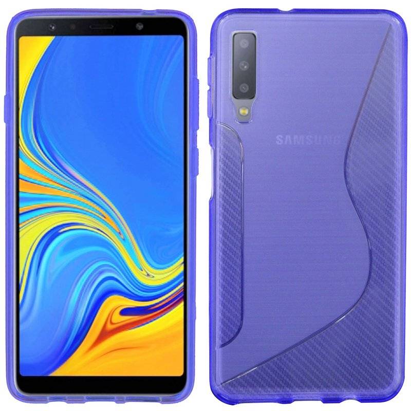 Samsung Galaxy A7 2018 Handy Silikon Schutzhülle Cover Case Lila