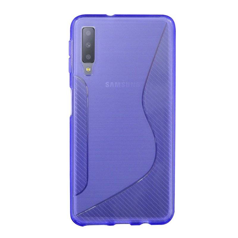 Samsung Galaxy A7 2018 Handy Silikon Schutzhülle Cover Case Lila