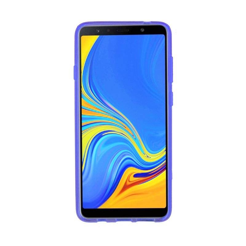 Samsung Galaxy A7 2018 Handy Silikon Schutzhülle Cover Case Lila
