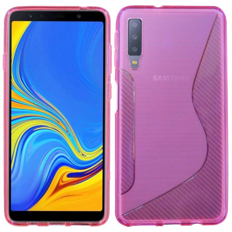 Samsung Galaxy A7 2018 Handy Silikon Schutzhülle Cover Case Pink