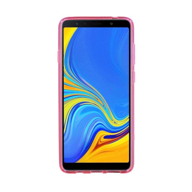 Samsung Galaxy A7 2018 Handy Silikon Schutzhülle Cover Case Pink