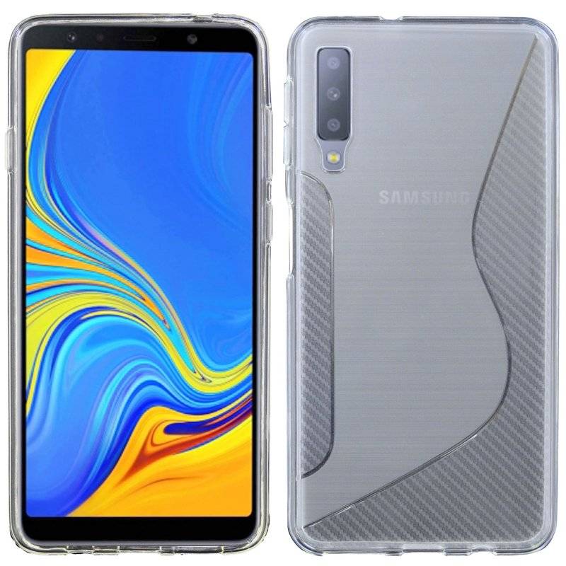 Samsung Galaxy A7 2018 Handy Silikon Schutzhülle Cover Case Transparent