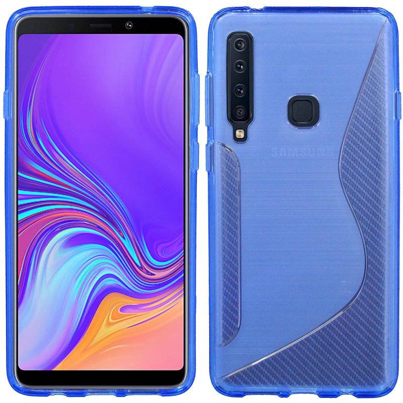 Samsung Galaxy A9 2018 Handy Silikon Schutzhülle Cover Case Blau