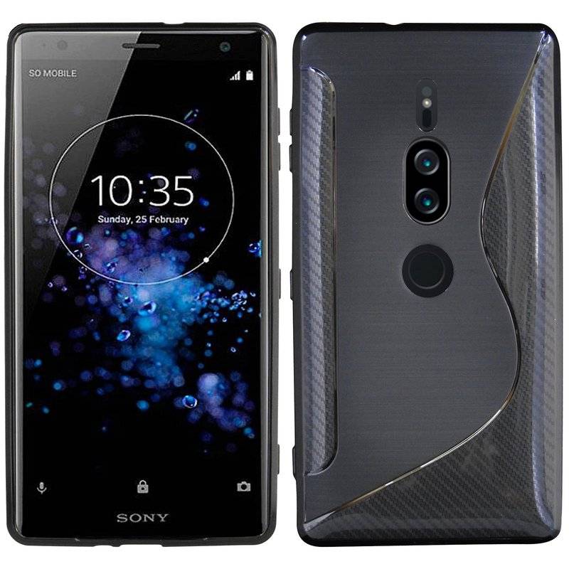 Sony Xperia XZ2 Premium Handy Silikon Schutzhülle Cover Case Schwarz