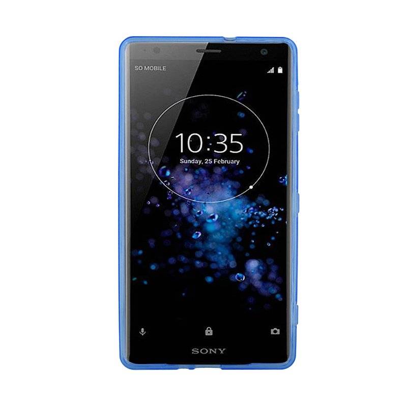 Sony Xperia XZ2 Premium Handy Silikon Schutzhülle Cover Case Blau