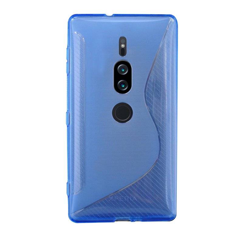 Sony Xperia XZ2 Premium Handy Silikon Schutzhülle Cover Case Blau