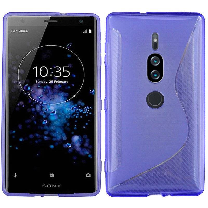 Sony Xperia XZ2 Premium Handy Silikon Schutzhülle Cover Case Lila