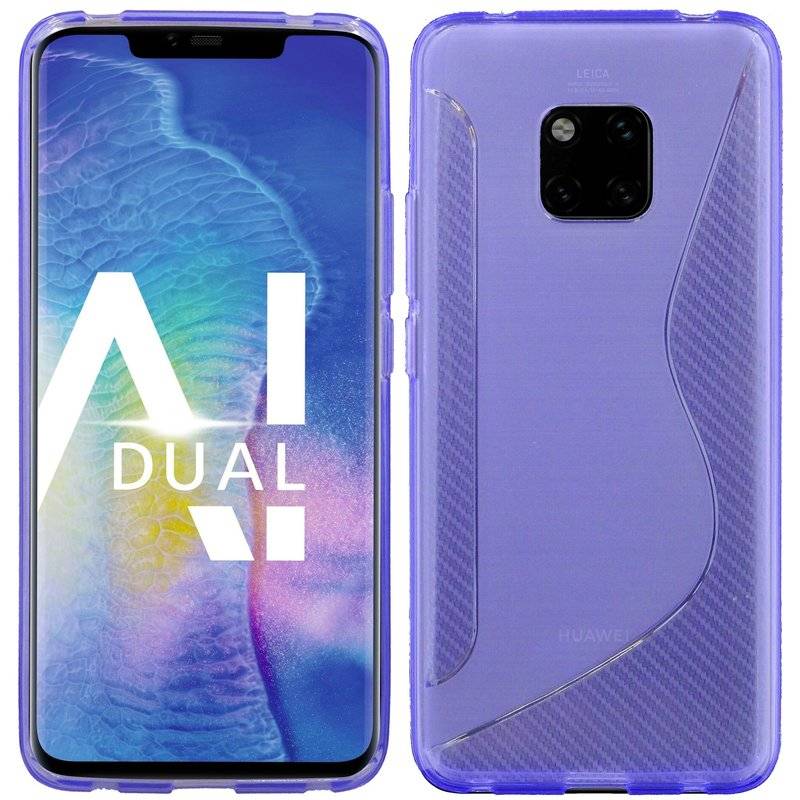 Huawei Mate 20 PRO Silikon Hülle S-Line Cover Case Bumper Lila