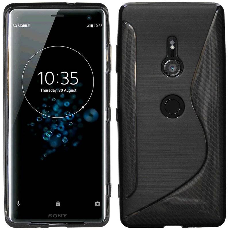 Sony Xperia XZ3 Handy Silikon Schutzhülle Cover Case Schwarz
