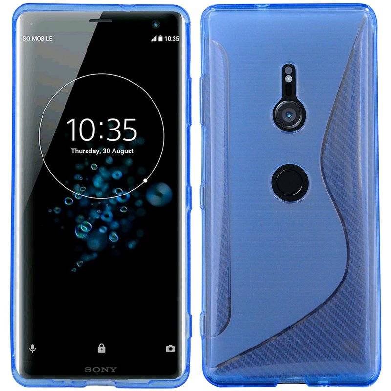 Sony Xperia XZ3 Handy Silikon Schutzhülle Cover Case Blau
