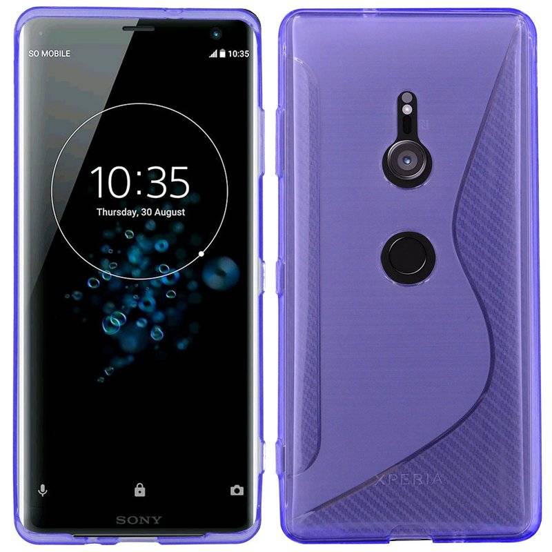 Sony Xperia XZ3 Handy Silikon Schutzhülle Cover Case Lila