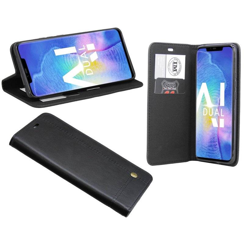 Huawei Mate 20 Pro Tasche Flip Case Schutzhülle Schwarz